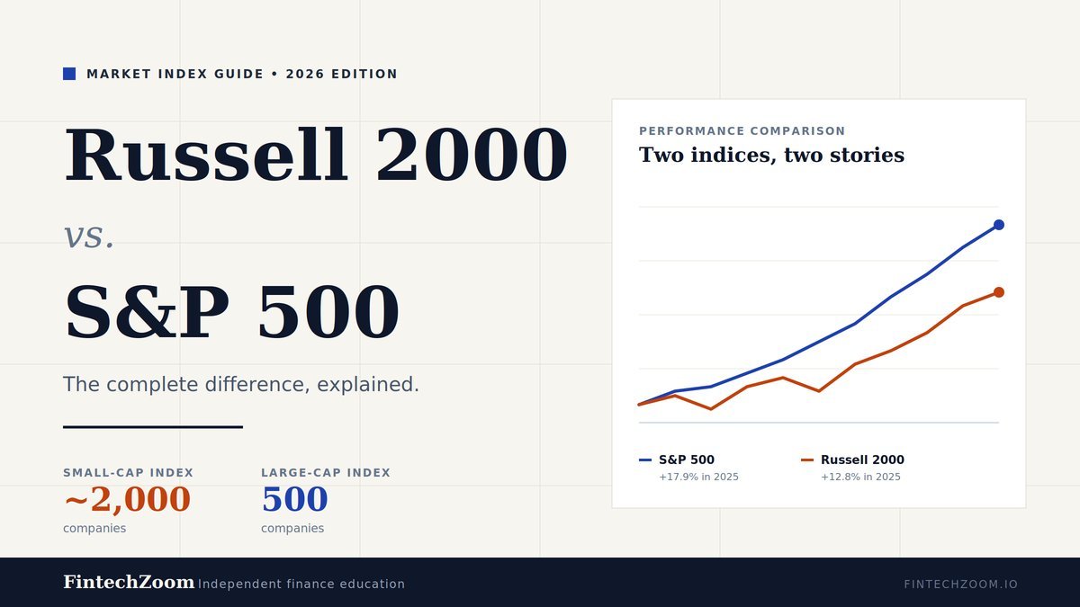 Russell 2000 vs S&P 500 difference comparison chart showing small-cap and large-cap index performance in 2025