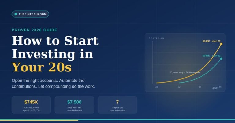 How to start investing in your 20s — chart showing Roth IRA growth from $250 monthly contributions reaching $745K by age 65