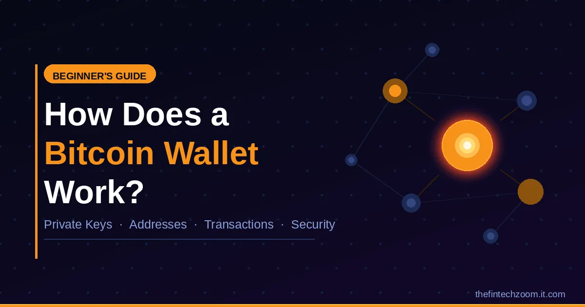 How does a bitcoin wallet work — blockchain node network diagram with private key concept