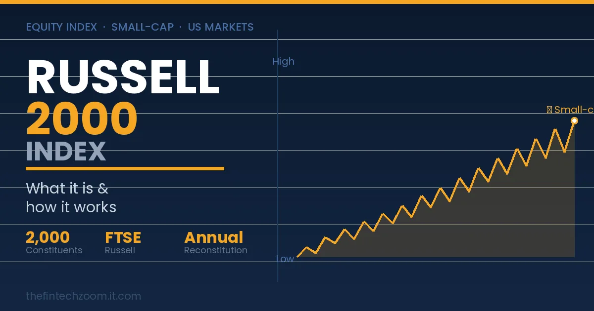 Russell 2000 index chart illustrating the small-cap US equity benchmark structure and composition